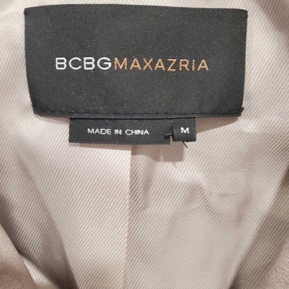BCBGMaxAzria Leather Short Sleeve Taupe Jacket - Picture 7 of 7
